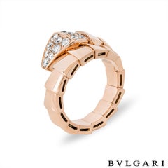Bvlgari Rose Gold Diamond Serpenti Viper Ring 345217