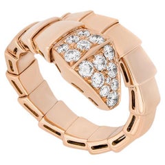 Bvlgari Rose Gold Diamond Serpenti Viper Ring 345217