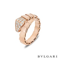Bvlgari Rose Gold Diamond Serpenti Viper Ring 345219