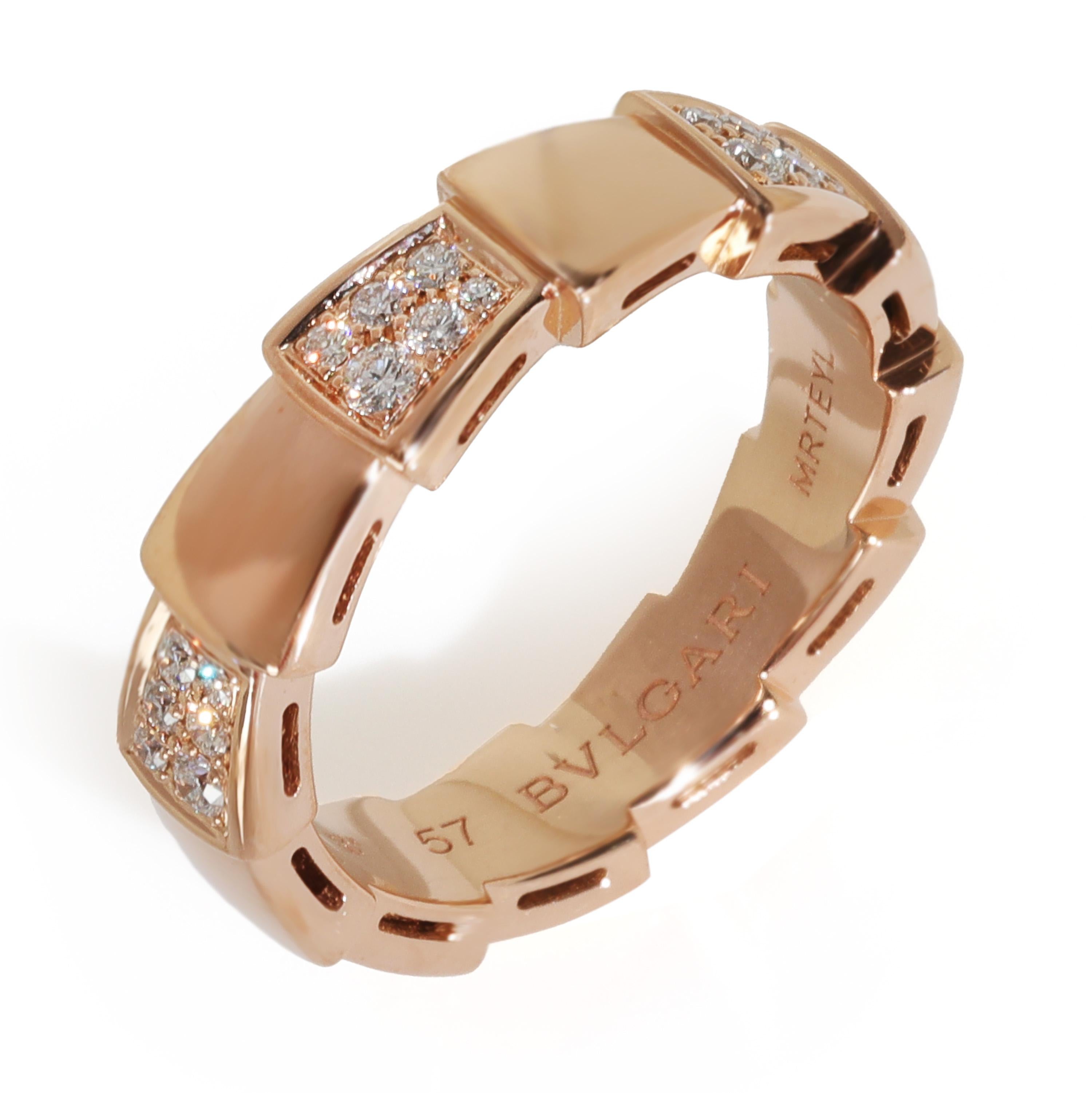BVLGARI Rose Gold Diamant Serpenti Viper Ring für Damen oder Herren im Angebot