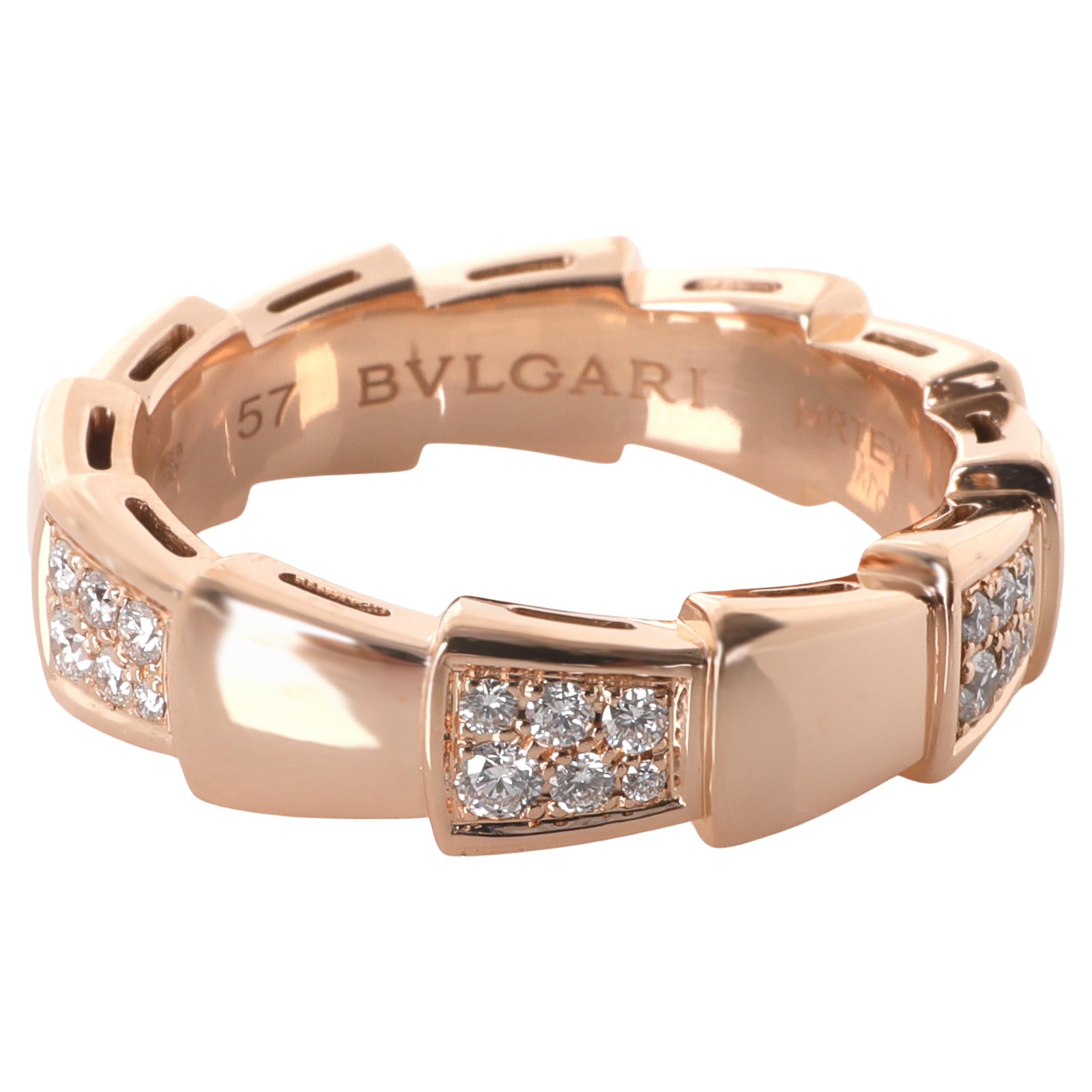 BVLGARI Bague vipère serpentine en or rose et diamants