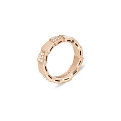 Bvlgari Rose Gold Diamond Serpenti Viper Ring Size 55 353288