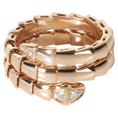 BVLGARI Rose Gold Diamond Serpenti Viper Wrap Ring