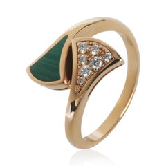 BVLGARI Rose Gold Malachite and Diamond Diva's Dream Ring