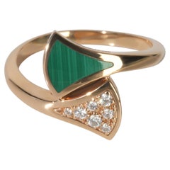 BVLGARI Rose Gold Malachite and Diamond Diva's Dream Ring