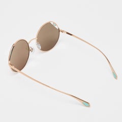 Bvlgari Rose Gold Mirrored BV 6159 Round Sunglasses