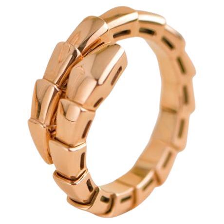Bvlgari Rose Gold Serpenti Viper Ring Size M  For Sale