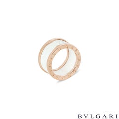 Bvlgari Rose Gold & White Ceramic B.Zero1 Size 54 Ring 345831