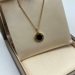 Bvlgari Round Disc Double-Sided Onyx 18K Gold Necklace