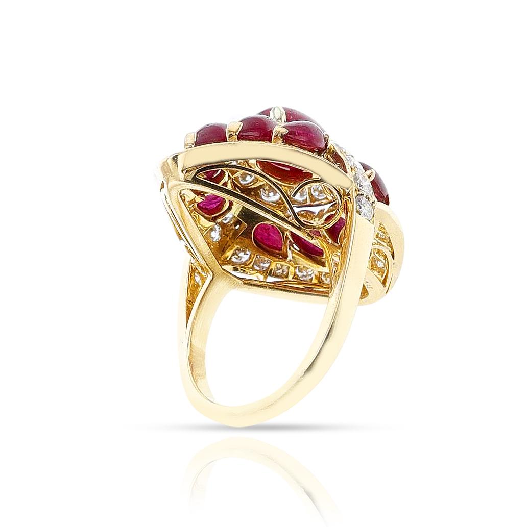 BVLGARI Cocktail-Ring mit Rubin und Diamant, 18 Karat im Angebot 1