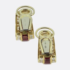 Bvlgari Ruby and Diamond Half-Hoop Earrings