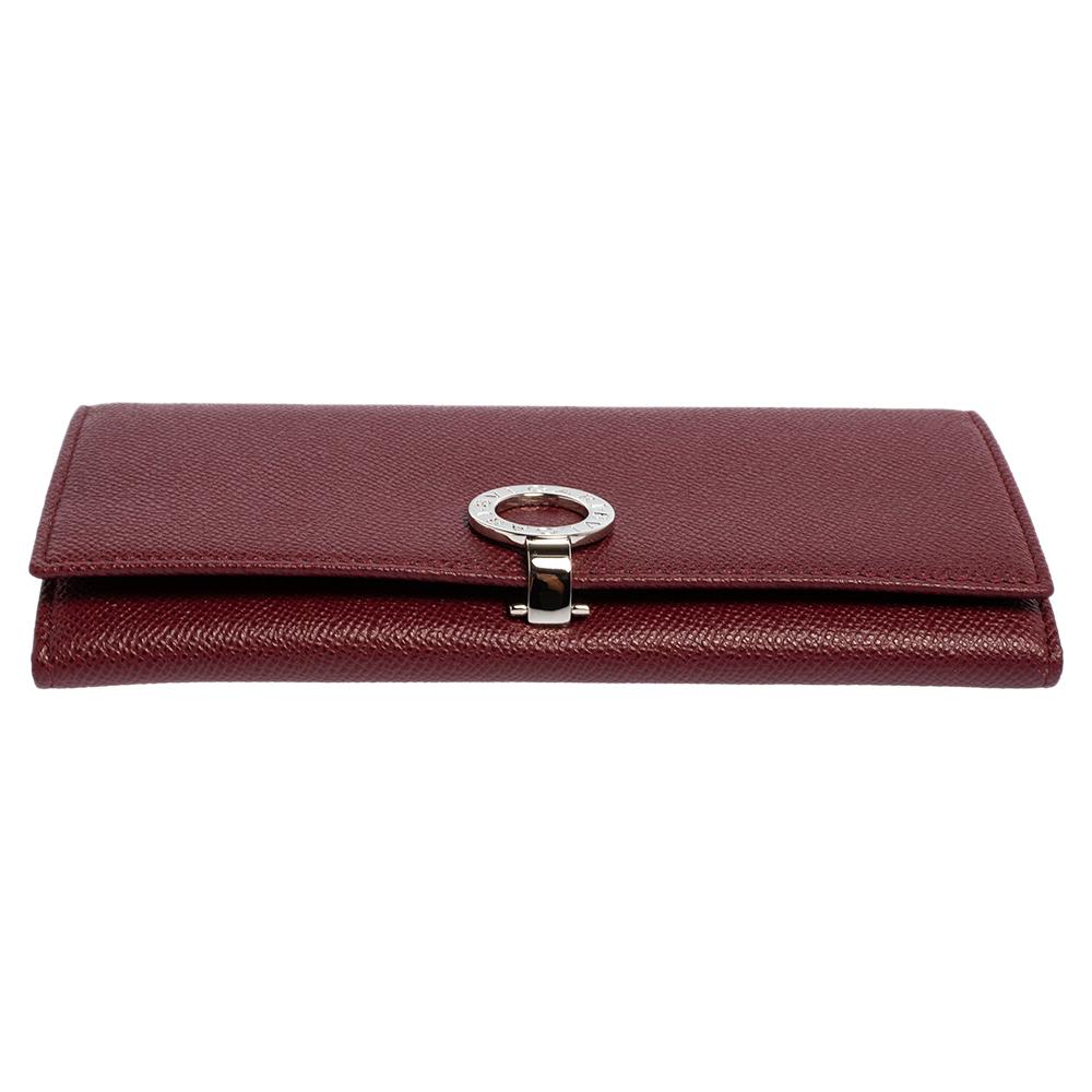 Bvlgari Ruby Wine Leather Bvlgari Bvlgari Continental Wallet In Excellent Condition In Dubai, Al Qouz 2