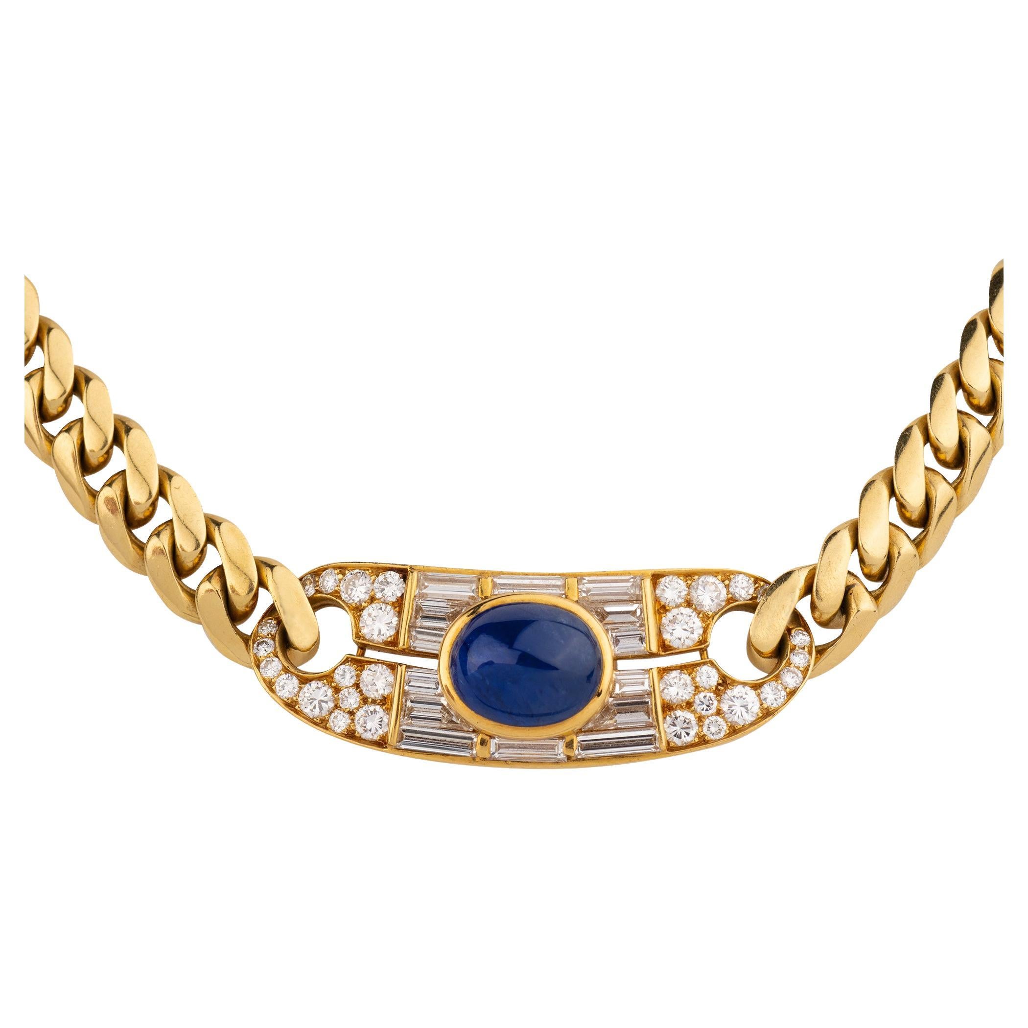 Bvlgari Saphir und Diamant Halskette im Angebot