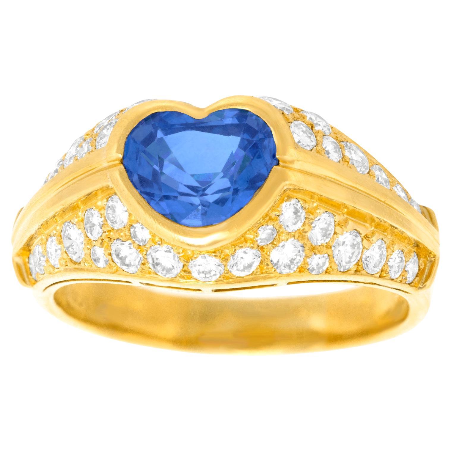 Bvlgari Sapphire and Diamond Ring For Sale