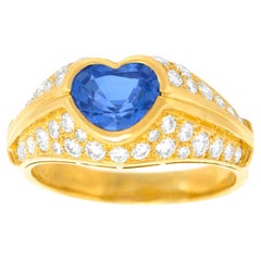 Antique Bvlgari Sapphire and Diamond Ring