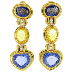 Bvlgari Sapphire Diamond Gold Earrings