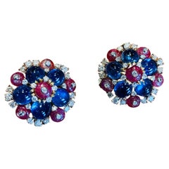 Bvlgari Sapphire Ruby and Dimaond Earrings
