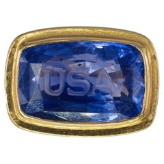 Bvlgari Saphir "USA" Ring mit Gravur
