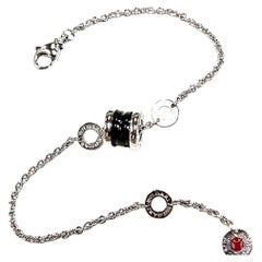 Bvlgari "Save the Children" Bracciale in argento e ceramica nera - 7" - Rosso