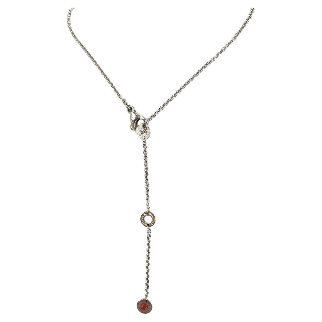 BVLGARI "Save the Children" Collar de cadena de plata de ley - 18" - Ajustable - en venta