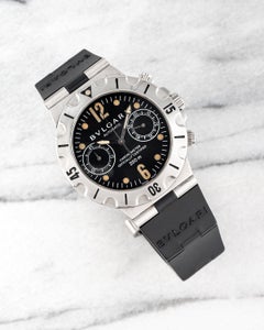 Bvlgari Scuba SC38S Black Dial Watch in Steel, 1990s