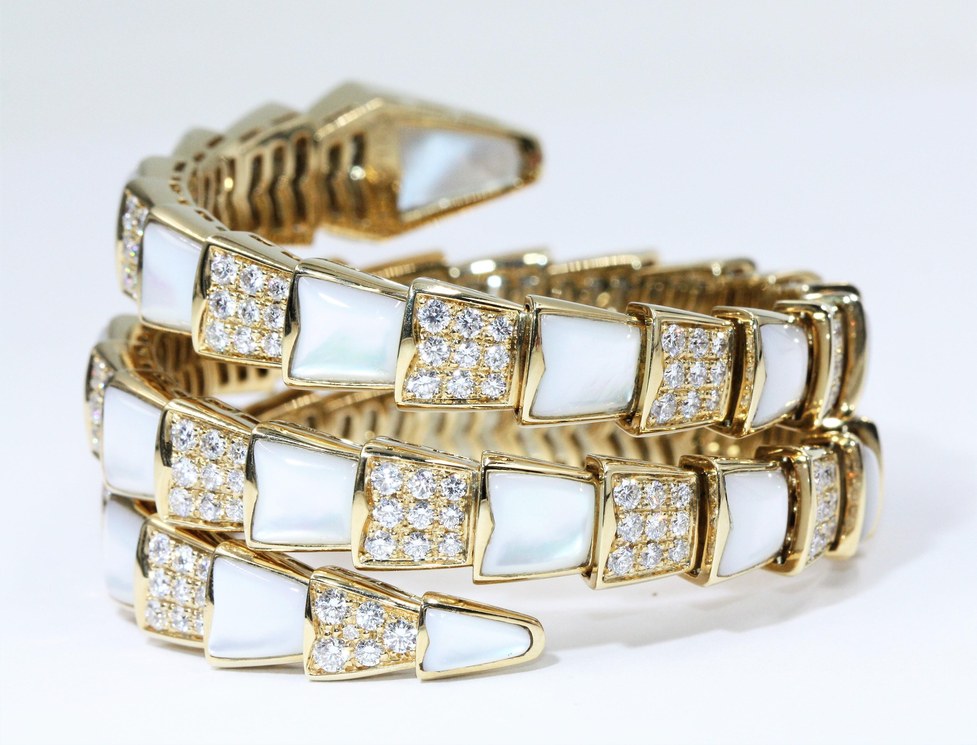 bvlgari serpenti bracelet mother of pearl
