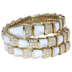 Bvlgari Sepremti Yellow Gold and Mother-of-Pearl Bracelet with Diamonds