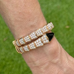 Bvlgari Serpente 18 Karat Rose Gold Diamond Onyx Viper Bracelet