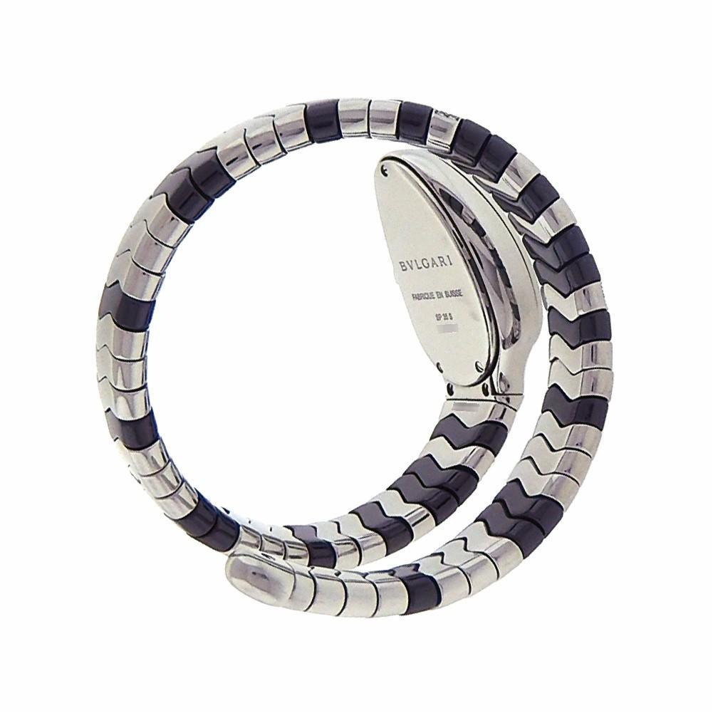 Bvlgari Serpenti 102129 SP35BSDBCSD1.1T, schwarzes Zifferblatt, zertifiziert und Damen