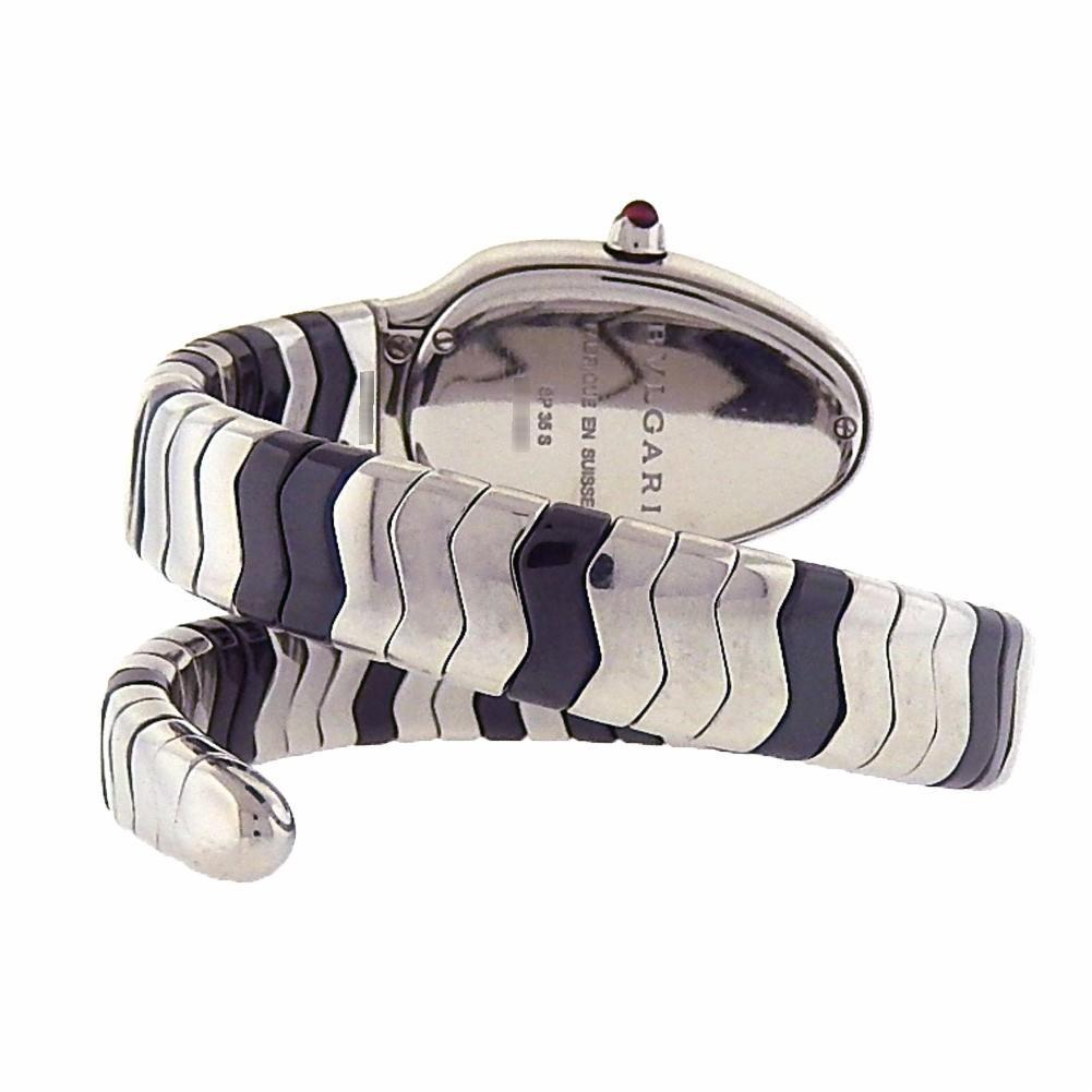 Bvlgari Serpenti 102129 SP35BSDBCSD1.1T, schwarzes Zifferblatt, zertifiziert und 1