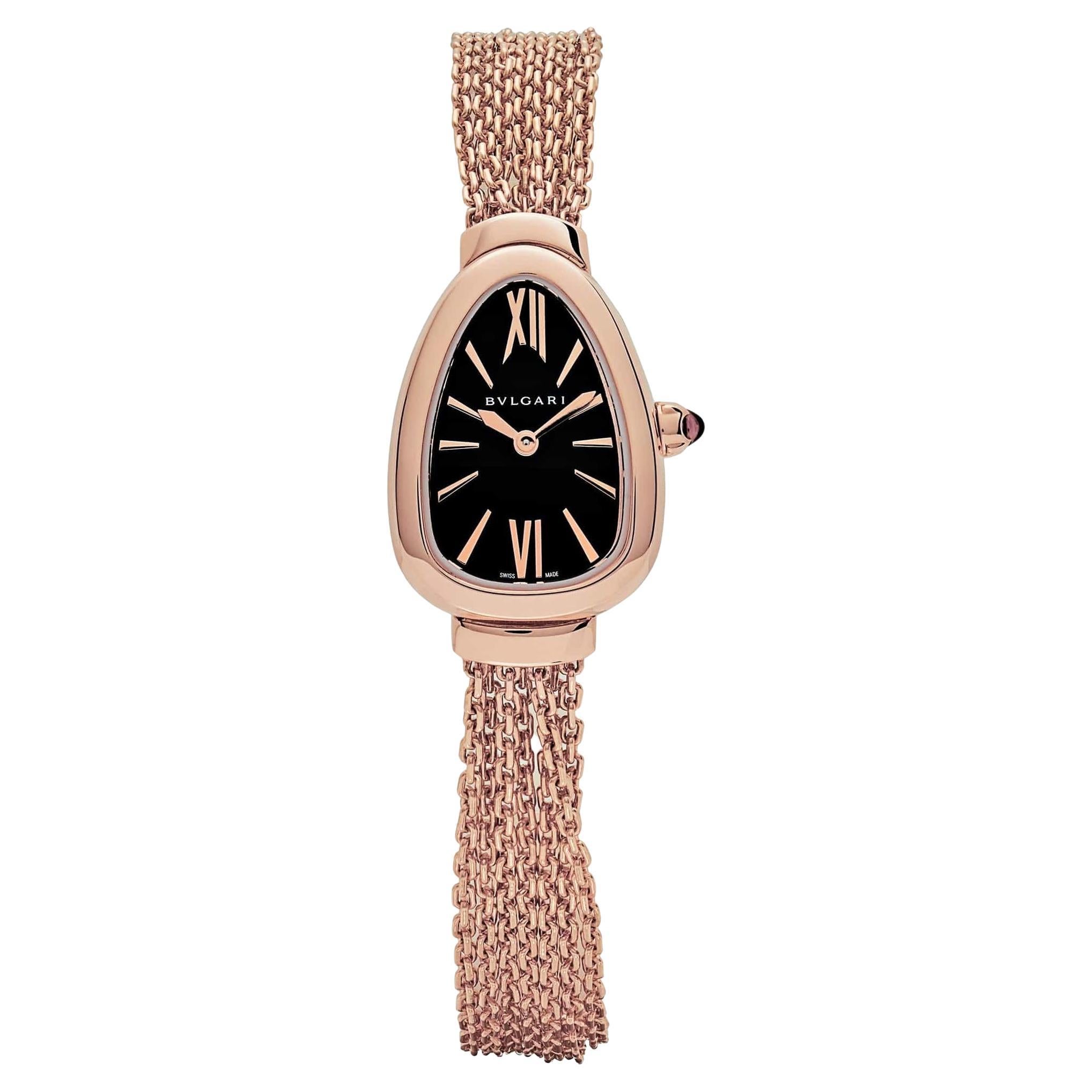Bvlgari Serpenti 102728 Damen Roségold Schwarzes Zifferblatt (2021)