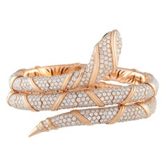 Bvlgari Serpenti Bracelet en or 18 carats 15,35 ct diamant pavé et émeraude BV01-051325