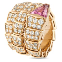 Bvlgari Serpenti 18K Rose Gold 2.42ct Diamond and Tourmaline Ring