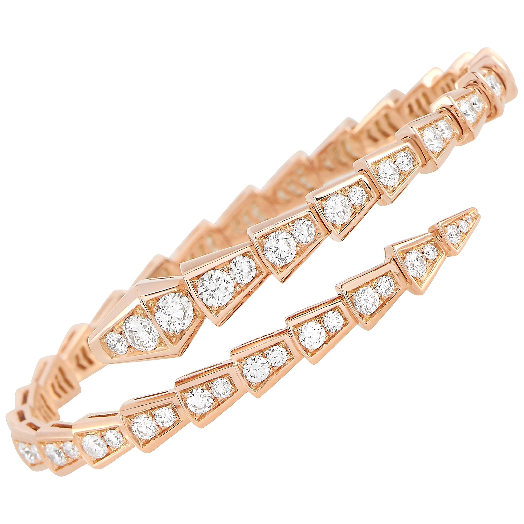 Bvlgari Serpenti 18K Rose Gold Diamond Bracelet