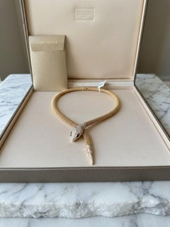 Bvlgari Serpenti 18K Rose Gold Diamond & Onyx Snake Necklace