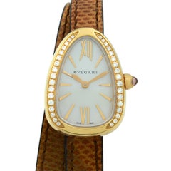 Bvlgari Serpenti 18 Karat Rose Gold MOP Dial Diamond Quartz Ladies Watch 102727