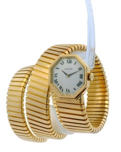 Bvlgari Serpenti Tubogas 18K Yellow Gold Movado Movement Vintage Watch