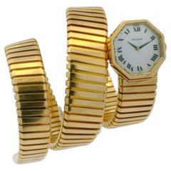 Bvlgari Serpenti Tubogas 18K Yellow Gold Movado Movement Vintage Watch