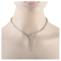 Bvlgari Serpenti 18K White Gold 14.03ct Diamond Necklace BV18-051926