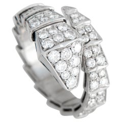 Bvlgari Serpenti 18K White Gold 1.58ct Diamond Ring