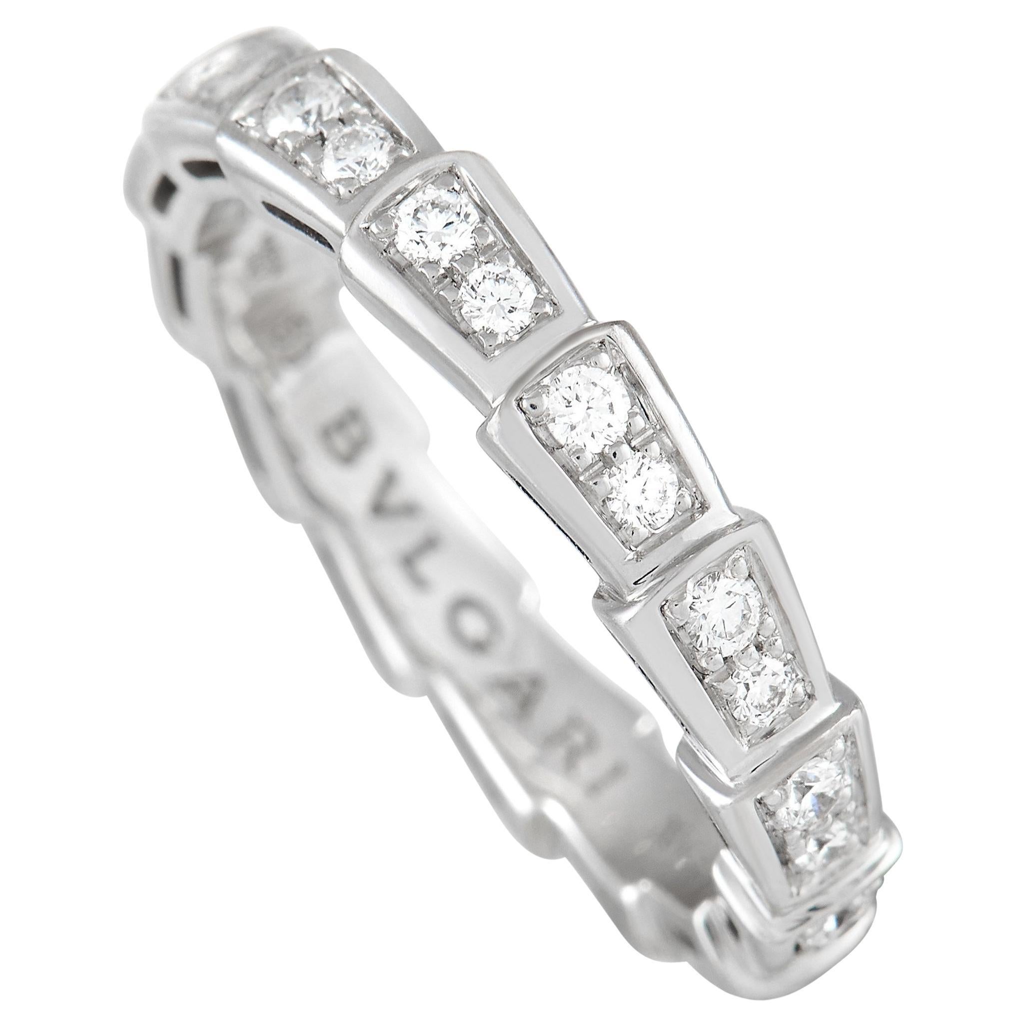Bvlgari Serpenti 18K White Gold Diamond Eternity Ring