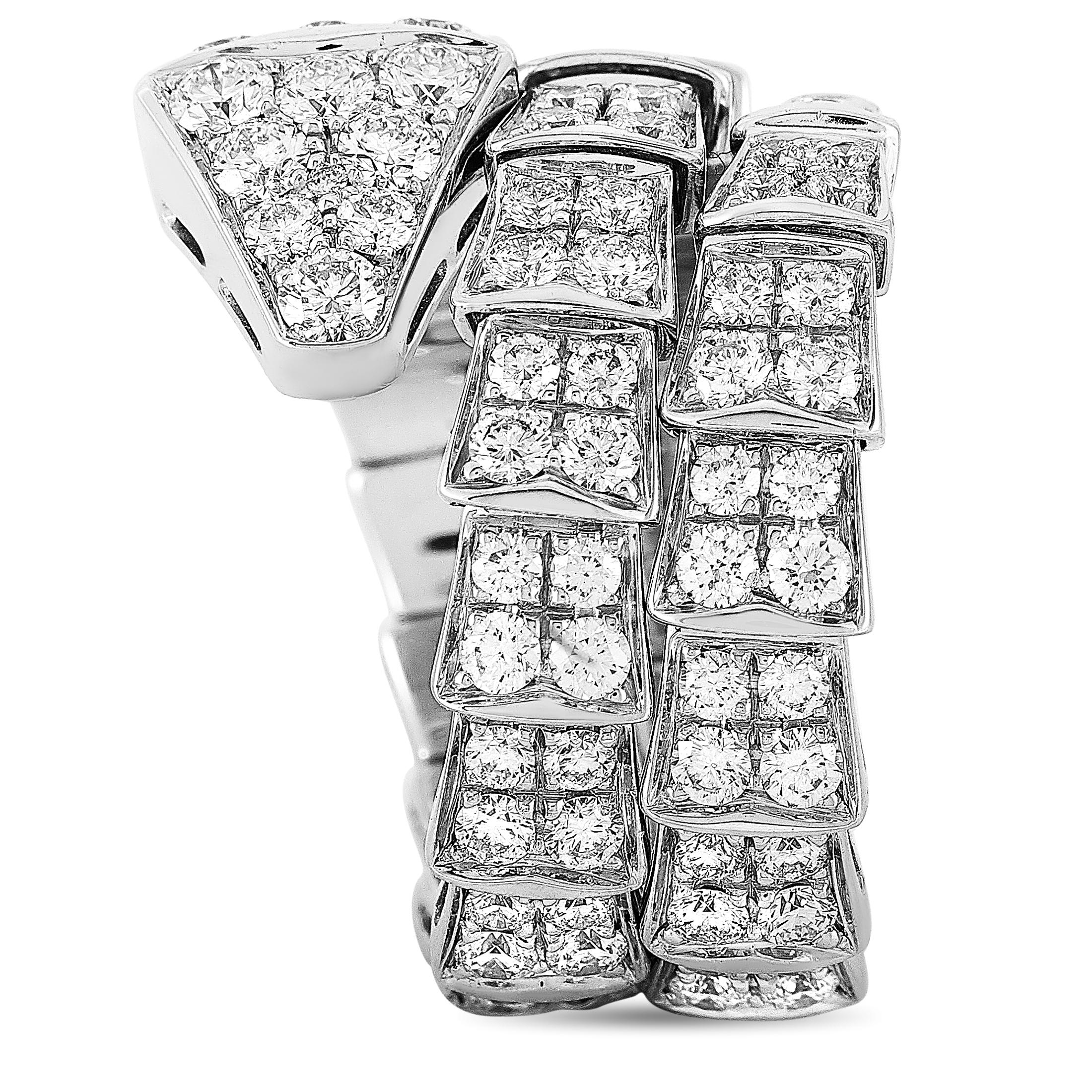 Bvlgari Serpenti 18K Weißgold Diamant Ring im Zustand „Neu“ in Southampton, PA