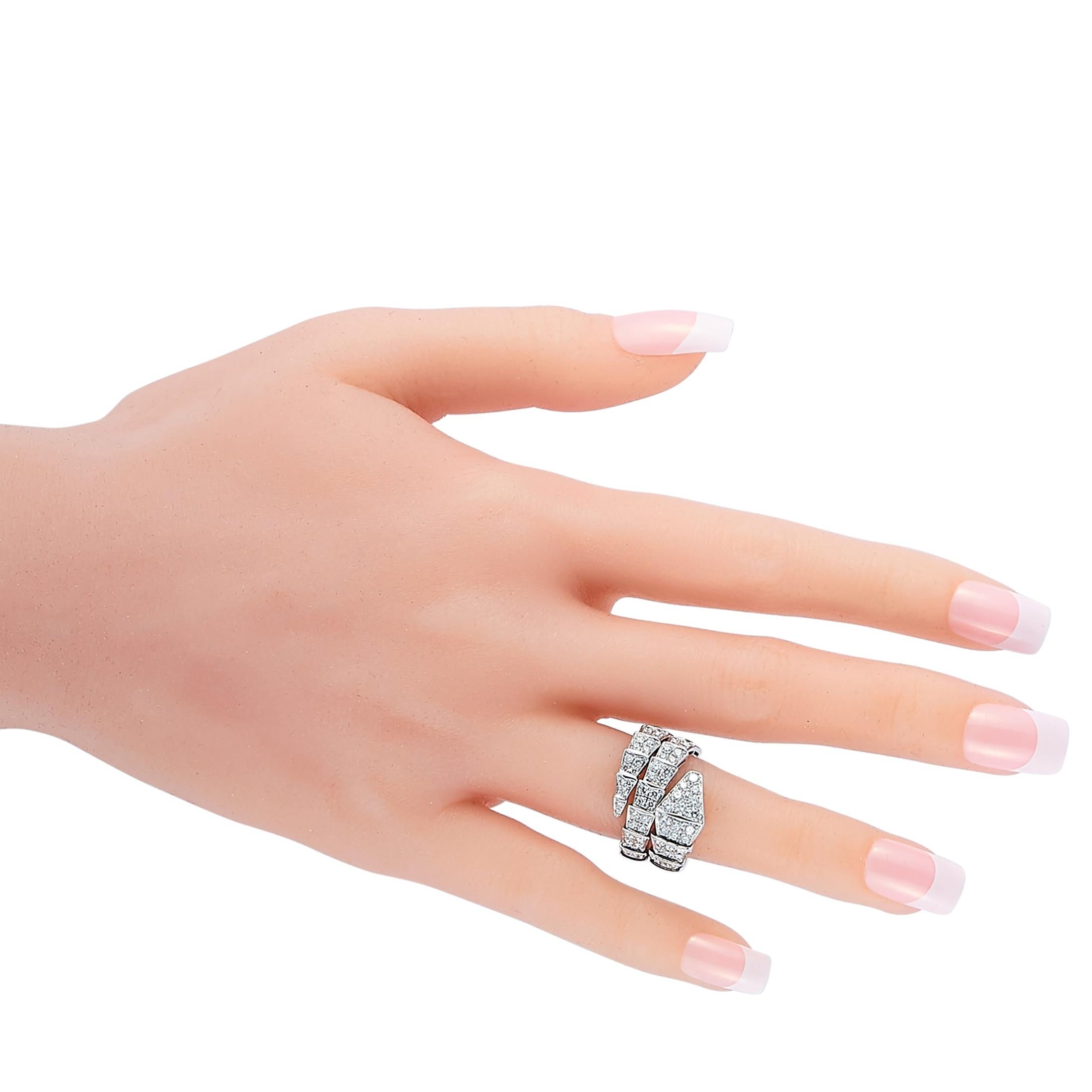 Women's Bvlgari Serpenti 18K White Gold Diamond Ring