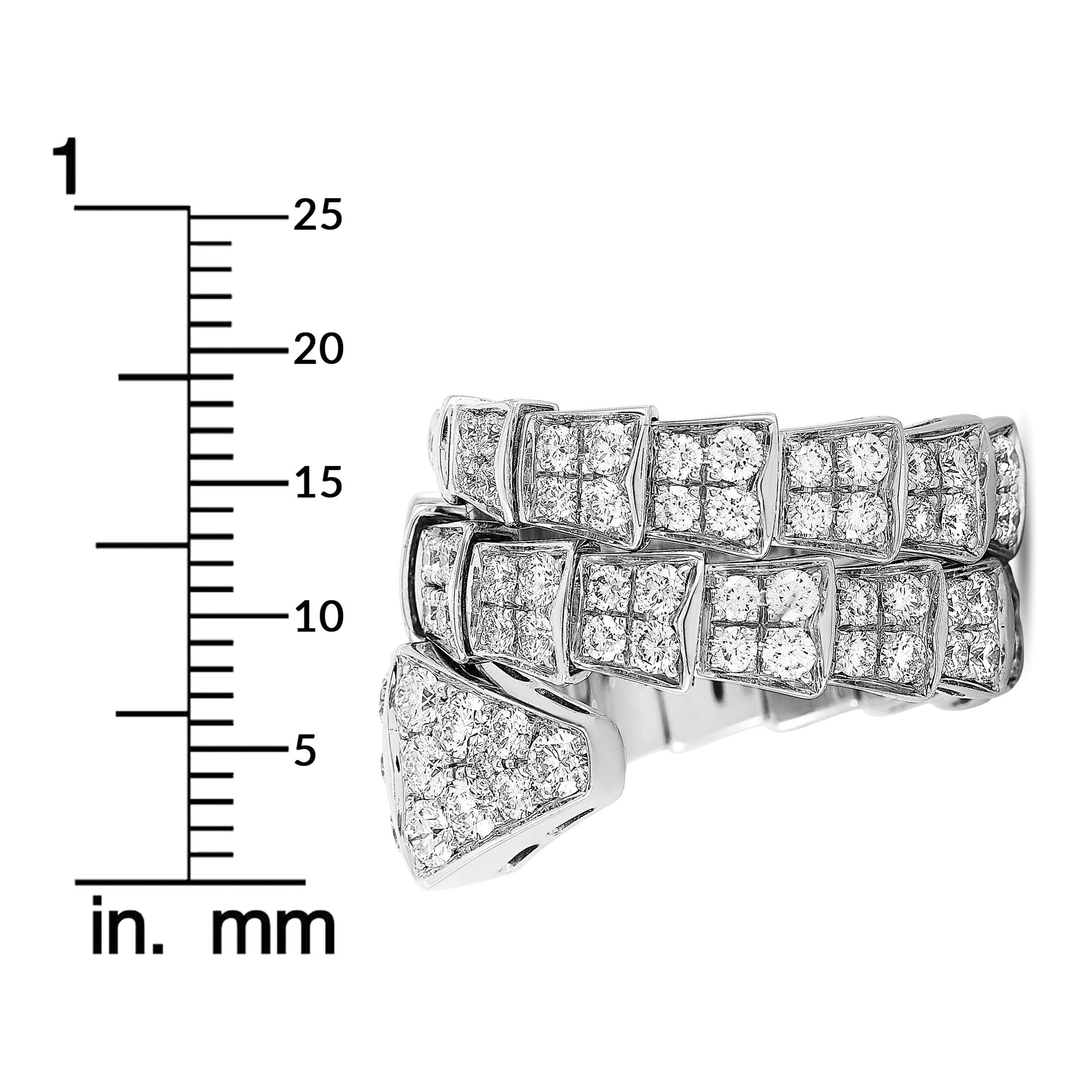 Bvlgari Serpenti 18K White Gold Diamond Ring 1