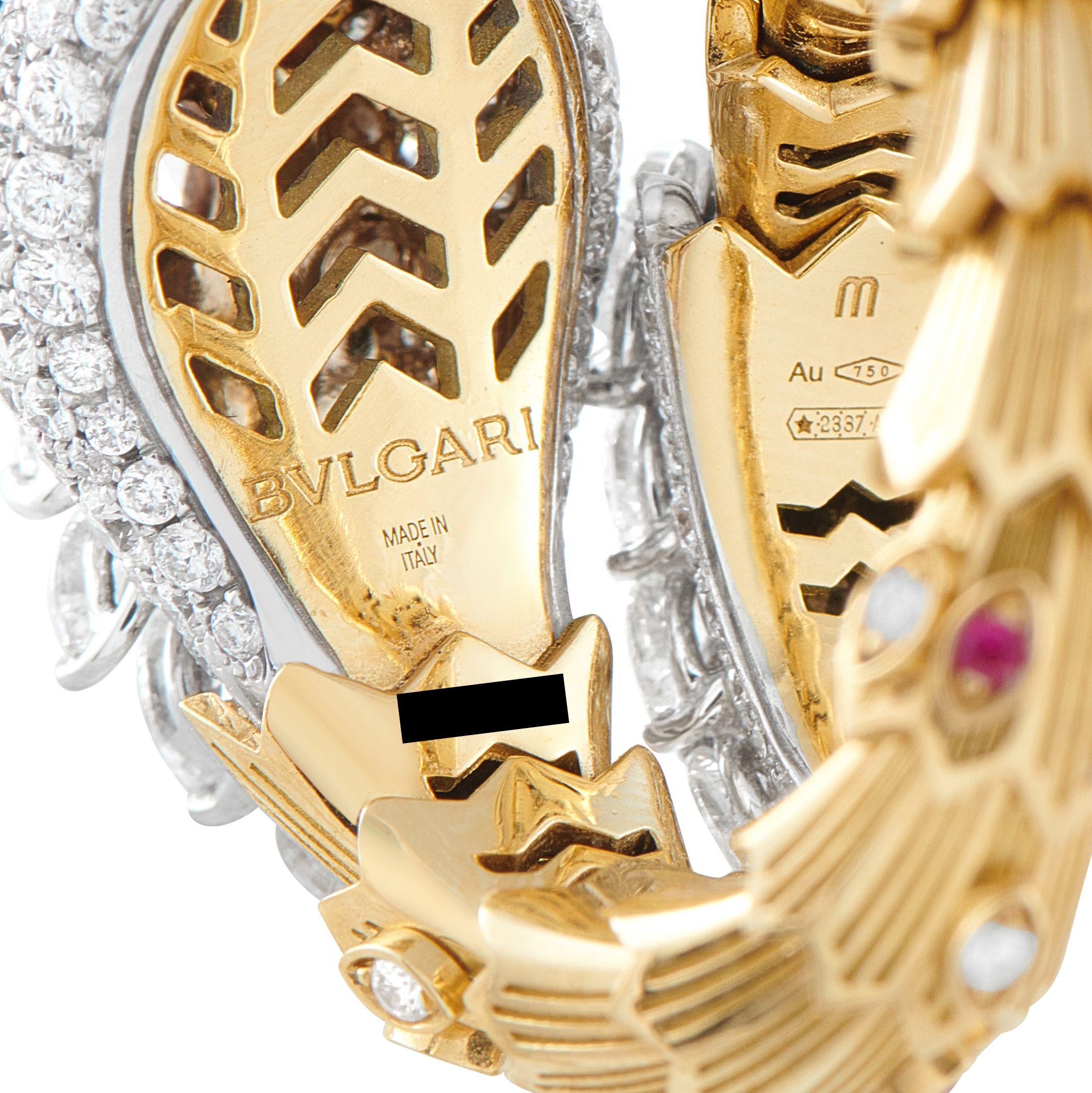 Bvlgari Serpenti 18K Gelbgold 3,96ct Diamant und Rubin Ring BV02-051325 im Zustand „Hervorragend“ im Angebot in Southampton, PA