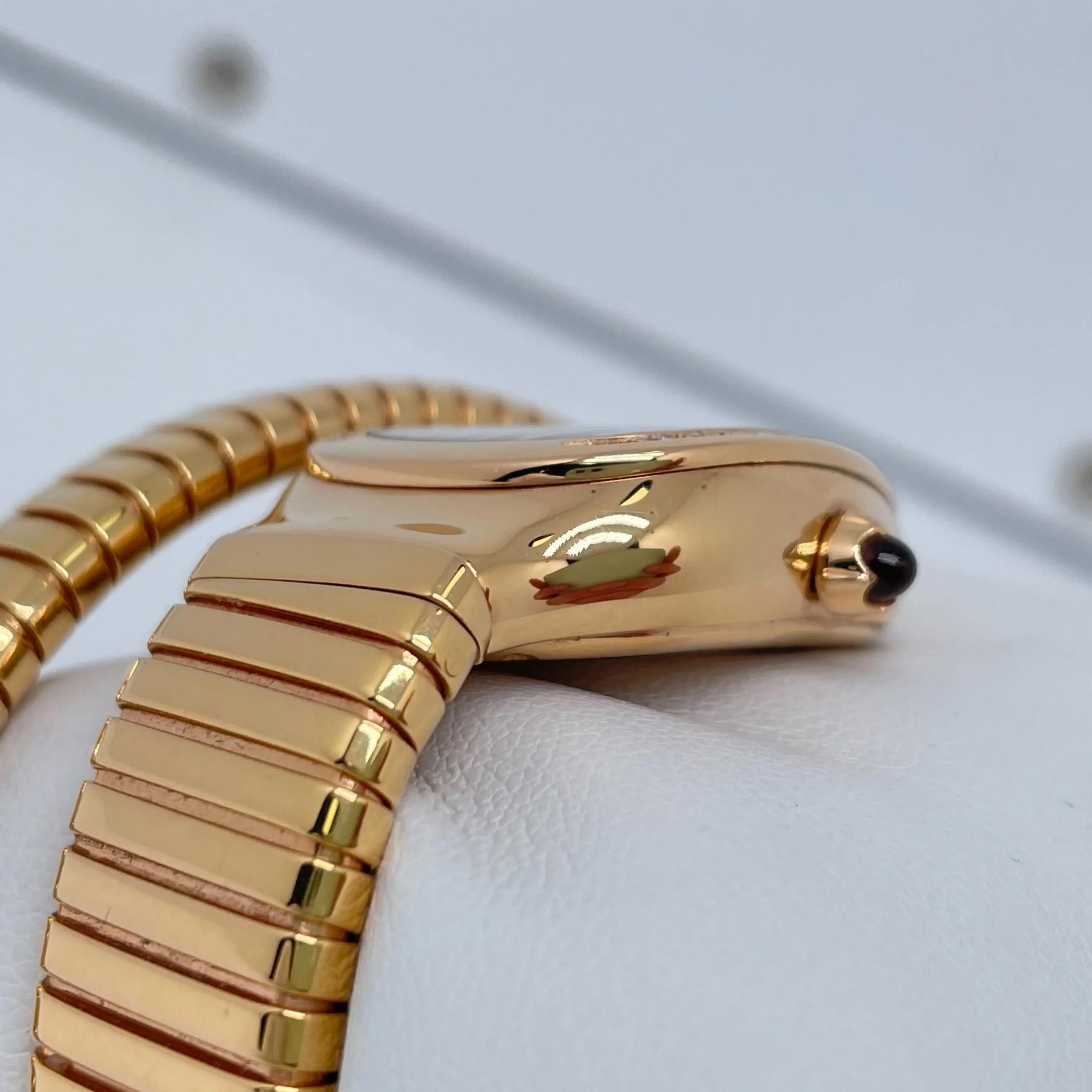 Bvlgari Serpenti Or jaune 18K Diamants Cadran noir Montre Femme SP P 35 G 1