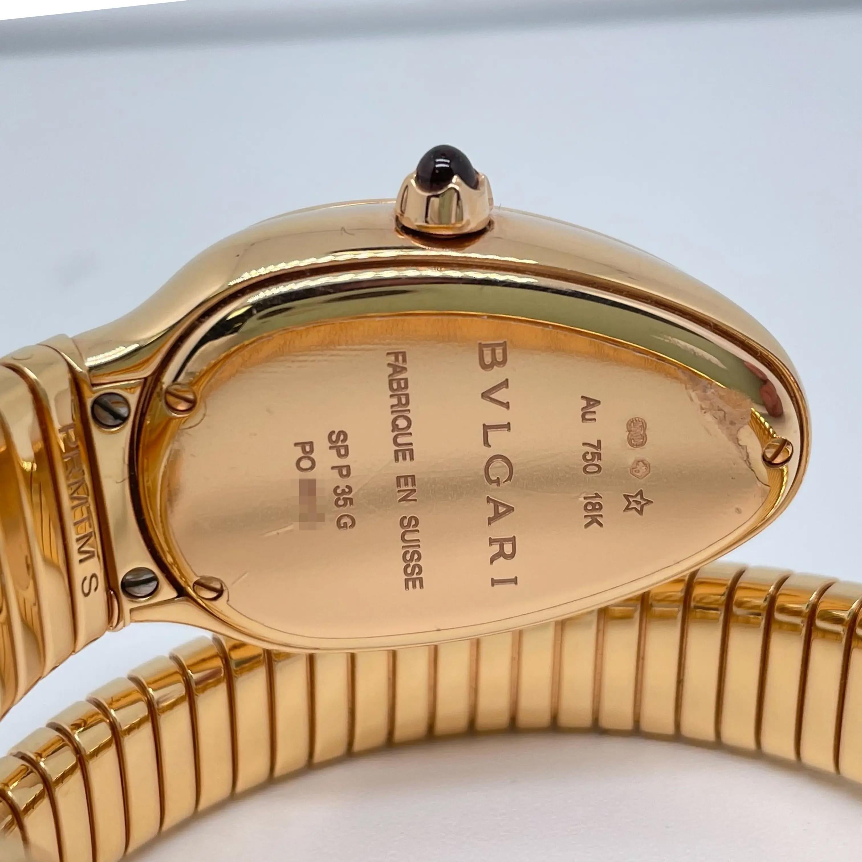 Bvlgari Serpenti Or jaune 18K Diamants Cadran noir Montre Femme SP P 35 G 2