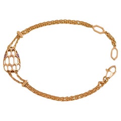 Bvlgari, bracelet station Serpenti en or rose 18 carats et améthyste
