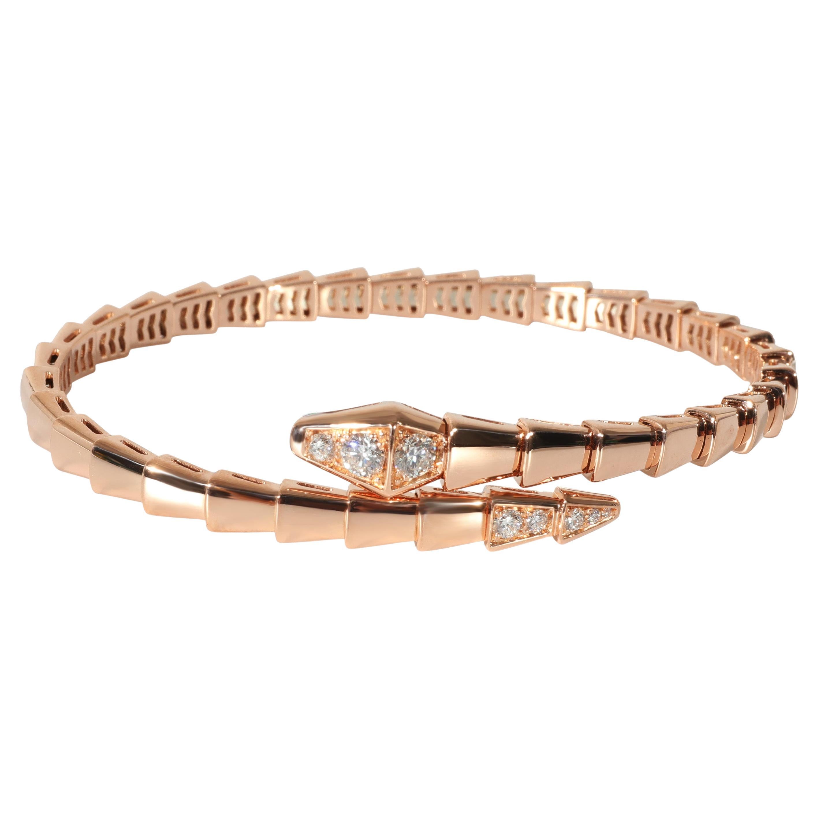 Bvlgari Serpenti Bracelet in 18k Rose Gold 0.47 Ctw Size Medium