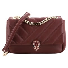 Bvlgari Serpenti Cabochon Umhängetasche Diagonal Gestepptes Leder